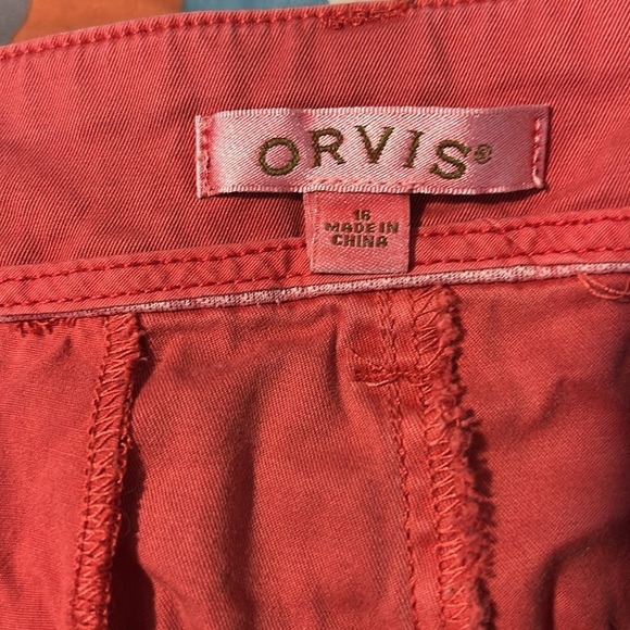 Orvis Red Pink Salmon Casual Shorts Pockets 16 - Picture 4 of 5